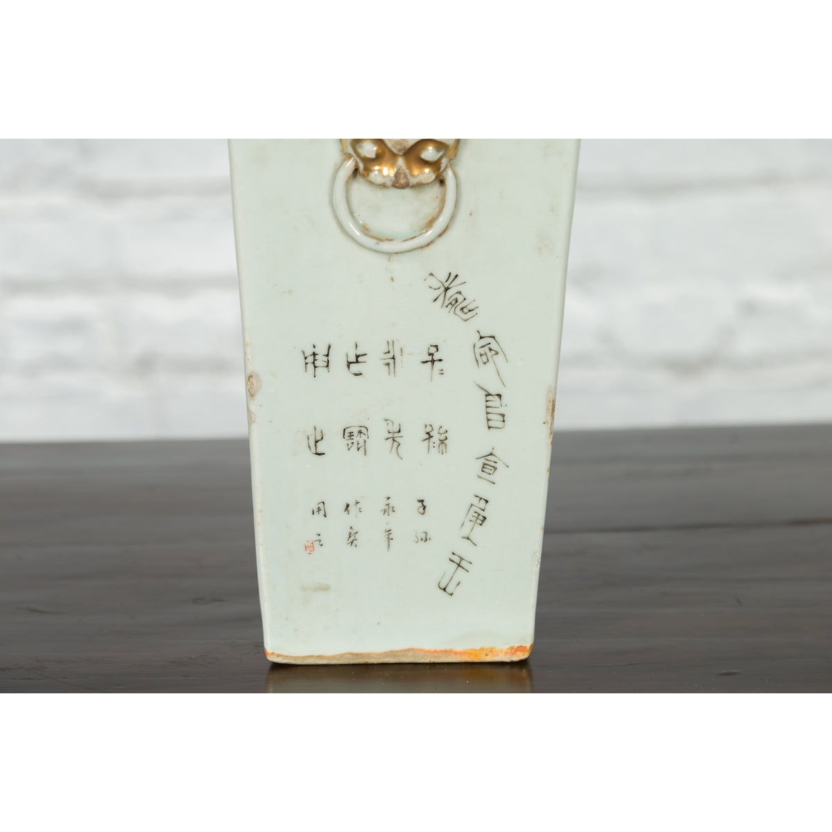 Chinese Qing 19th Century Altar Vase with Hand-Painted Flowers and Birds-13. Asian &amp; Chinese Furniture, Art, Antiques, Vintage Home Décor for sale at FEA Home