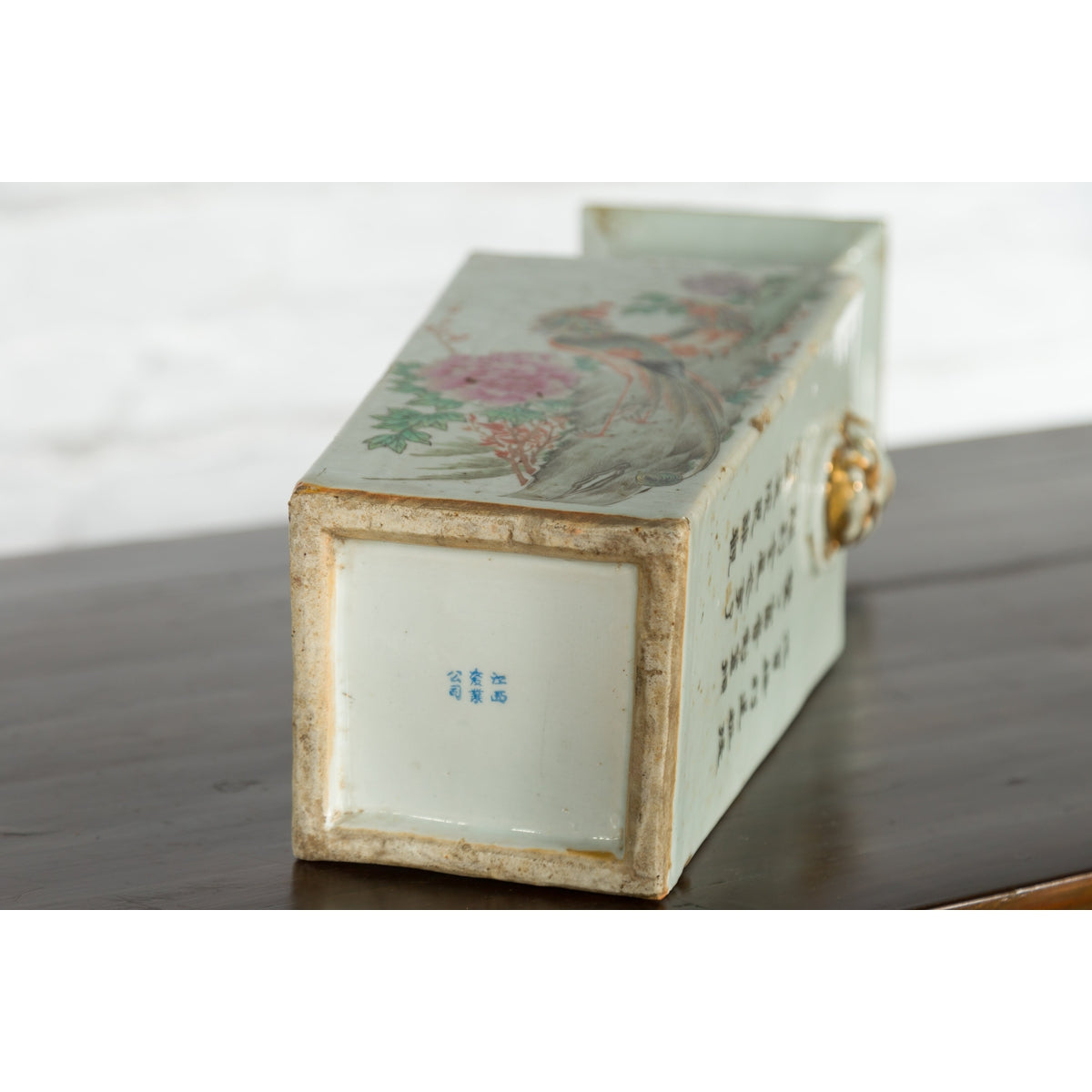 Chinese Qing 19th Century Altar Vase with Hand-Painted Flowers and Birds-16. Asian &amp; Chinese Furniture, Art, Antiques, Vintage Home Décor for sale at FEA Home