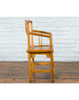 Chinese Qing Dynasty 19th Century Elmwood Armchair with Hand-Carved Medallion-11. Asian & Chinese Furniture, Art, Antiques, Vintage Home Décor for sale at FEA Home