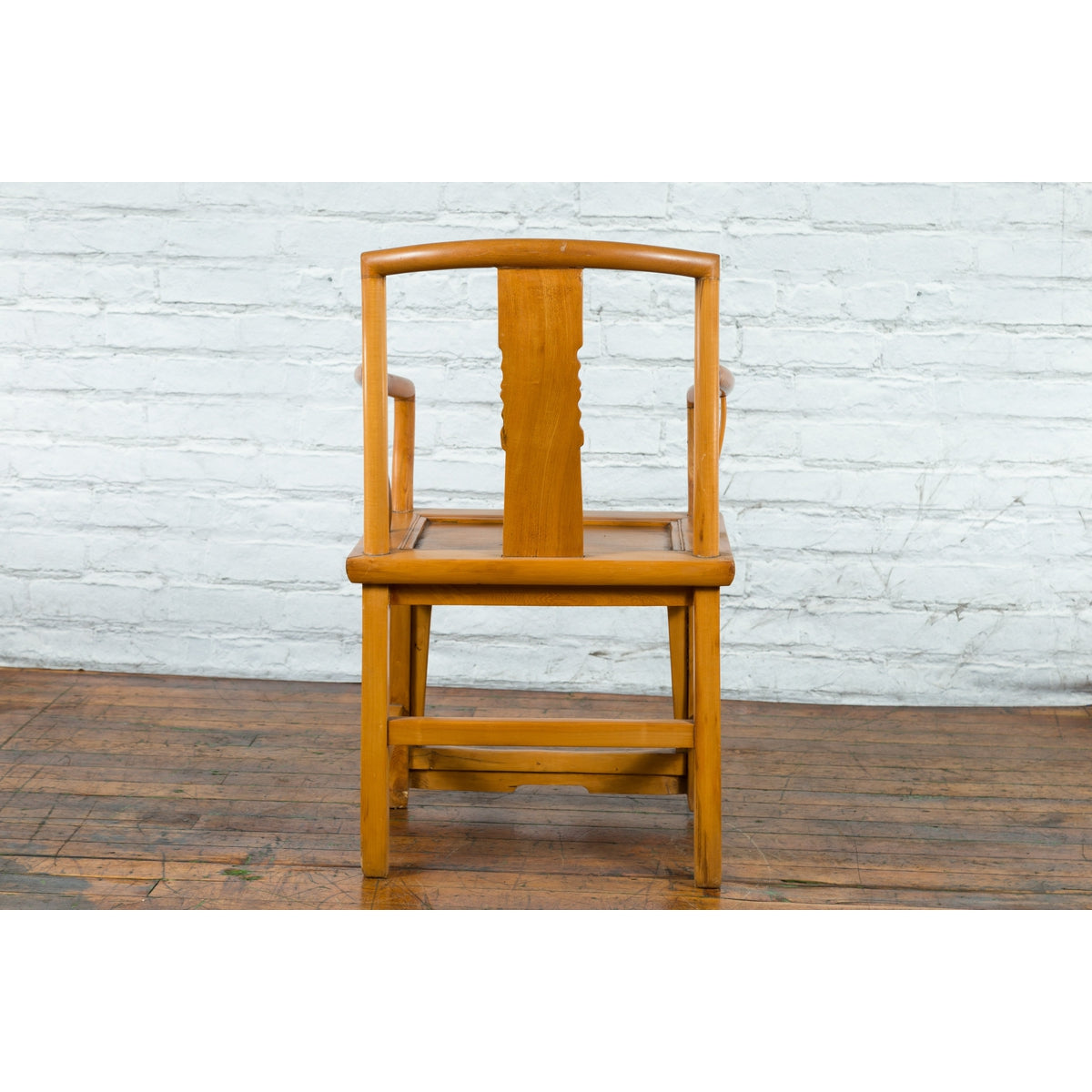 Chinese Qing Dynasty 19th Century Elmwood Armchair with Hand-Carved Medallion-12. Asian &amp; Chinese Furniture, Art, Antiques, Vintage Home Décor for sale at FEA Home