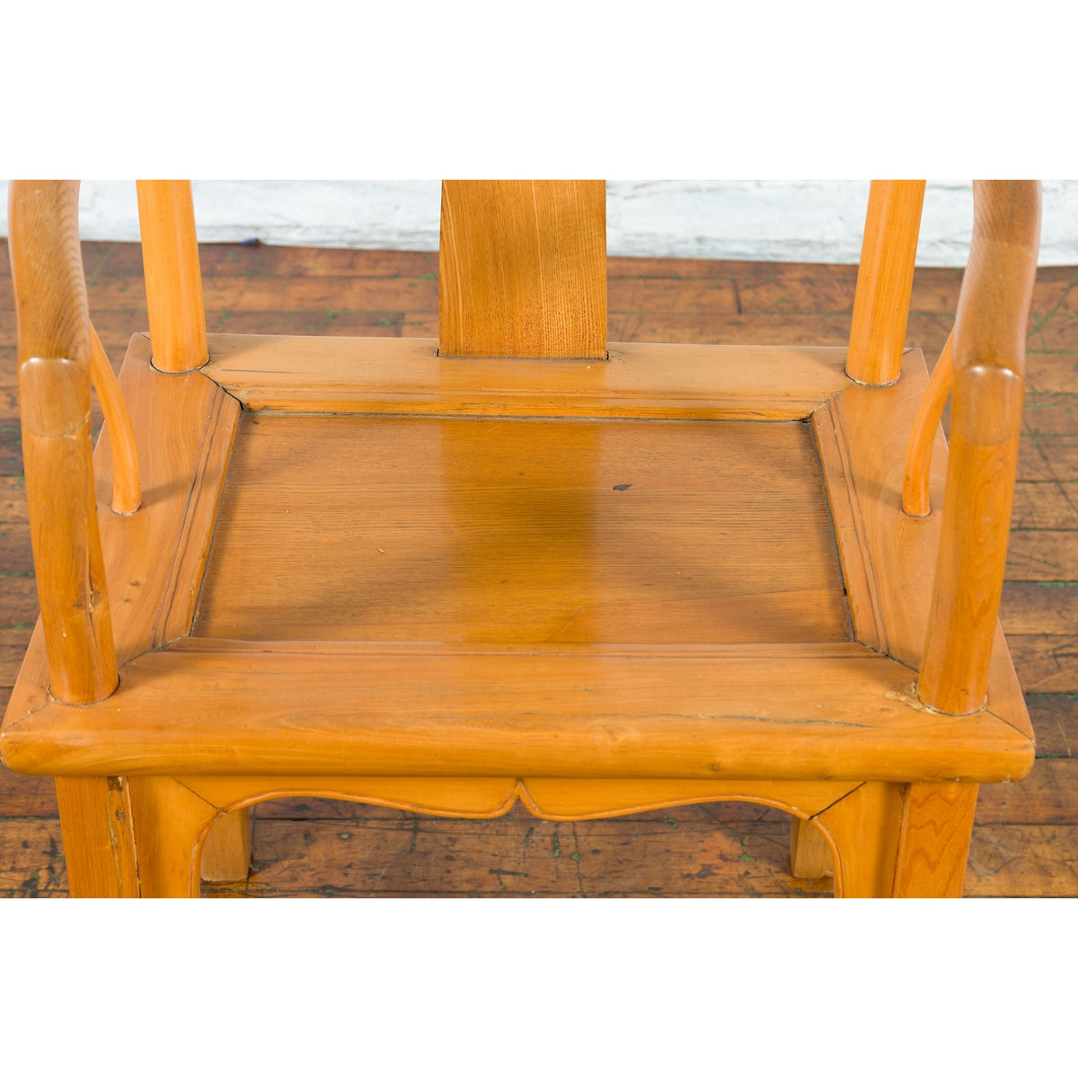 Chinese Qing Dynasty 19th Century Elmwood Armchair with Hand-Carved Medallion-7. Asian &amp; Chinese Furniture, Art, Antiques, Vintage Home Décor for sale at FEA Home