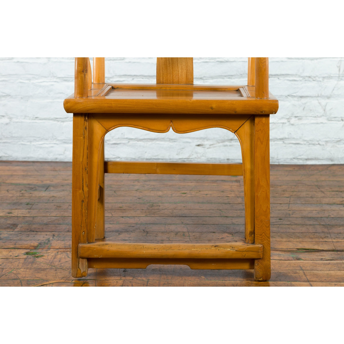 Chinese Qing Dynasty 19th Century Elmwood Armchair with Hand-Carved Medallion-8. Asian &amp; Chinese Furniture, Art, Antiques, Vintage Home Décor for sale at FEA Home