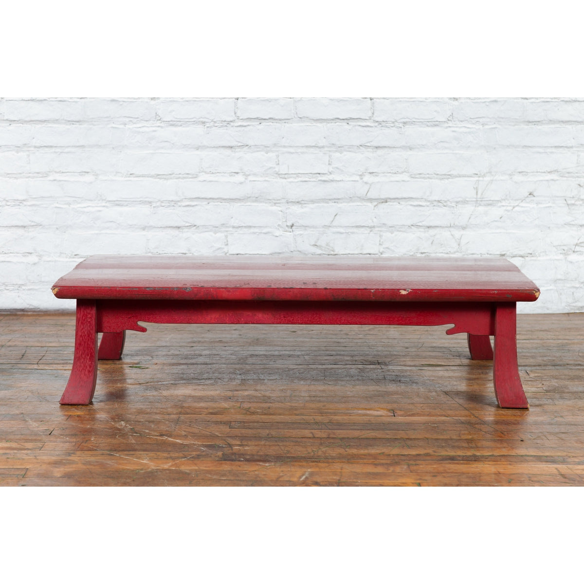 Japanese Taishō Early 20th Century Red Lacquer Coffee Table with Carved Apron-13. Asian &amp; Chinese Furniture, Art, Antiques, Vintage Home Décor for sale at FEA Home
