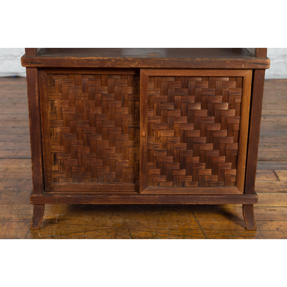 Javanese Vintage Side Cabinet with Latticed Bamboo Sliding Doors and Gallery-10. Asian &amp; Chinese Furniture, Art, Antiques, Vintage Home Décor for sale at FEA Home