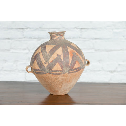 Chinese Neolithic Period 4000 BC Terracotta Storage Jar with Geometric Décor-YN5217-7. Asian & Chinese Furniture, Art, Antiques, Vintage Home Décor for sale at FEA Home