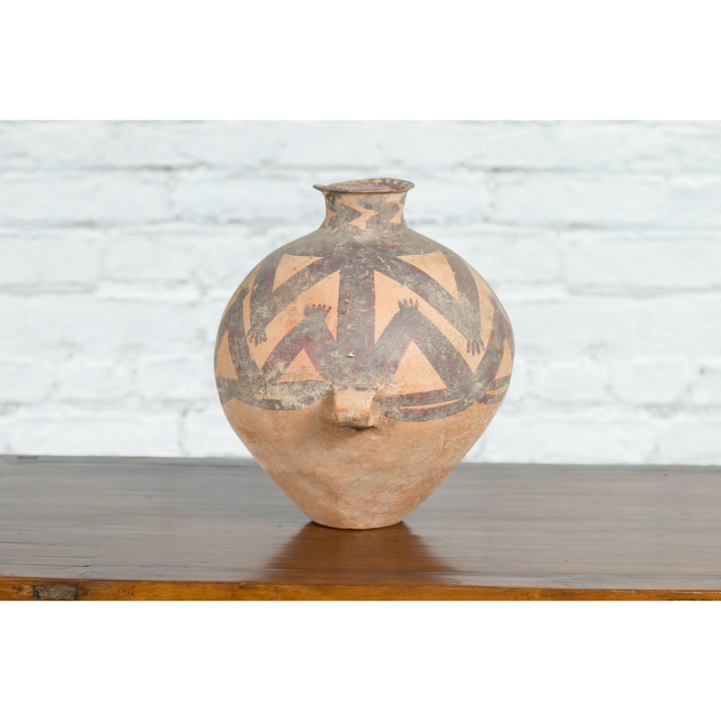 Chinese Neolithic Period 4000 BC Terracotta Storage Jar with Geometric Décor-YN5217-5. Asian & Chinese Furniture, Art, Antiques, Vintage Home Décor for sale at FEA Home