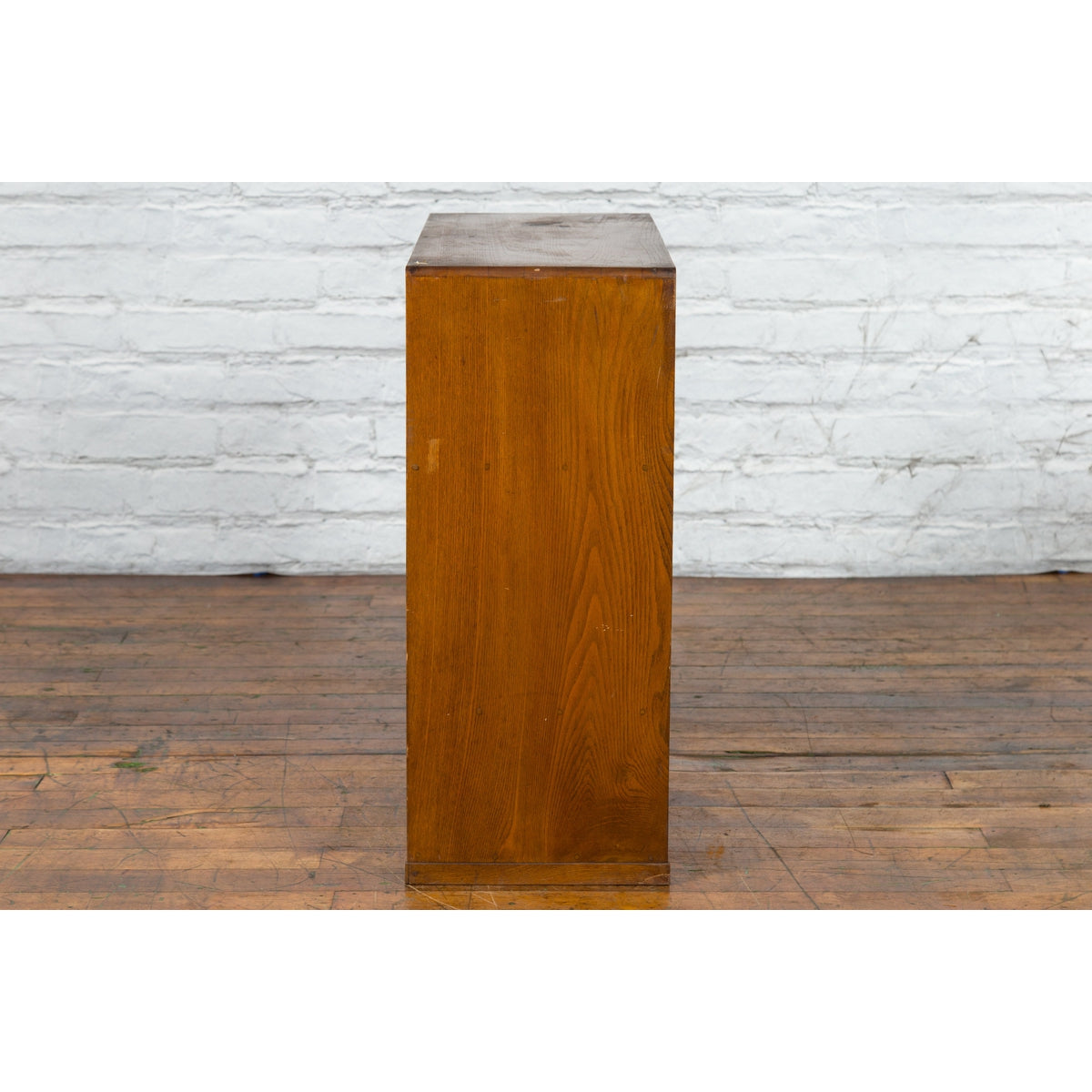 Japanese 19th Century Zebra Wood Tansu Chest with Sliding Doors and Open Shelves-18. Asian &amp; Chinese Furniture, Art, Antiques, Vintage Home Décor for sale at FEA Home