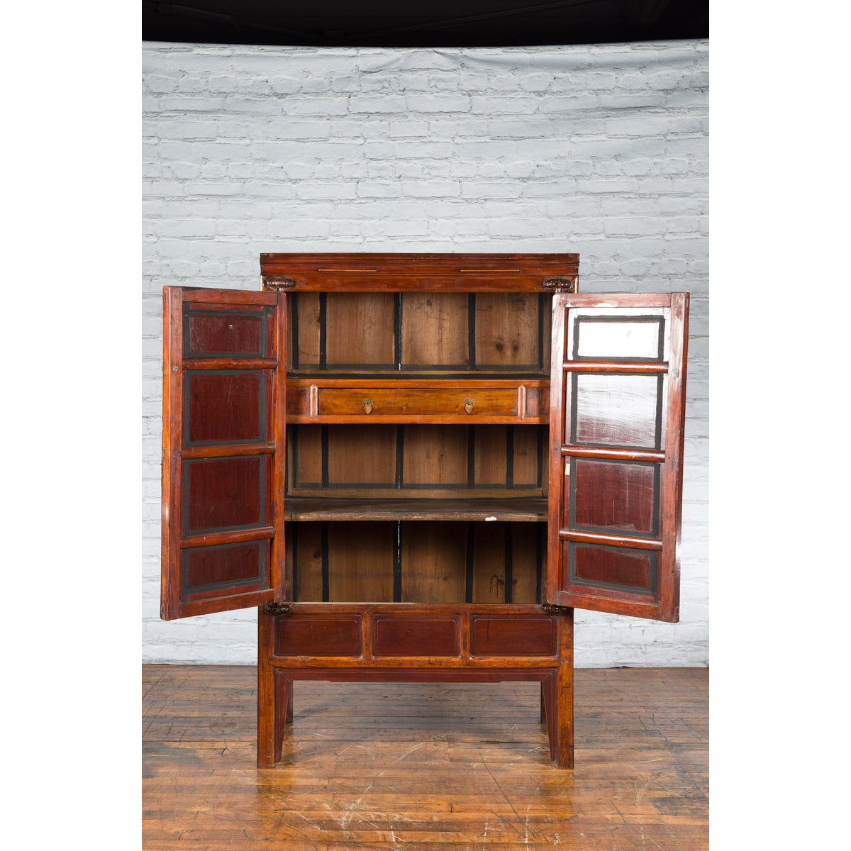 Chinese Qing Dynasty 19th Century Ningbo Cypress Cabinet with Brass Hardware-8. Asian &amp; Chinese Furniture, Art, Antiques, Vintage Home Décor for sale at FEA Home