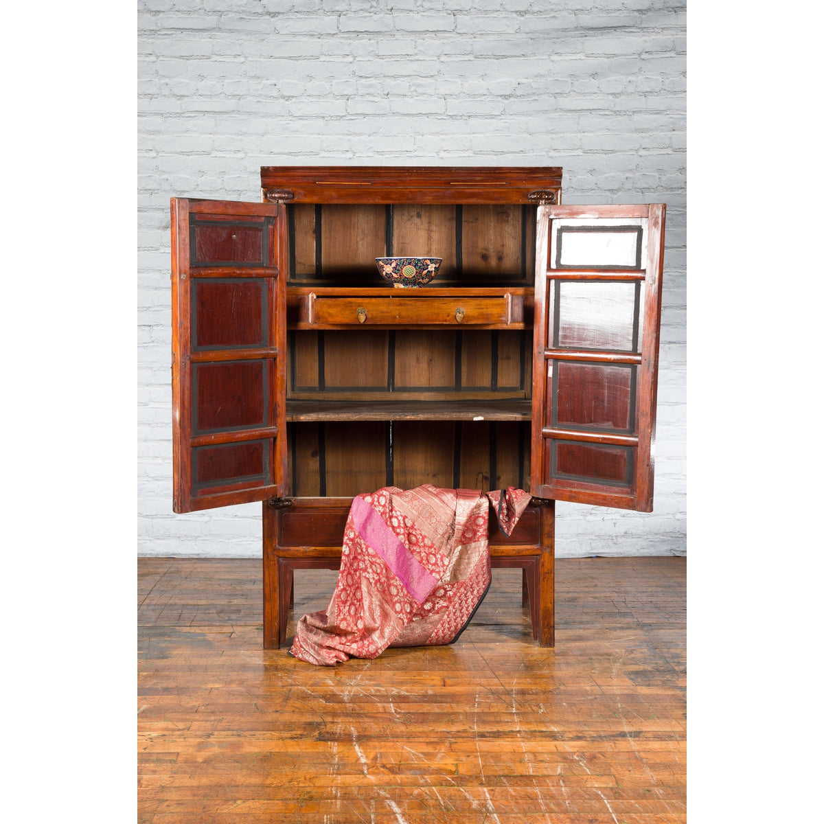 Chinese Qing Dynasty 19th Century Ningbo Cypress Cabinet with Brass Hardware-9. Asian &amp; Chinese Furniture, Art, Antiques, Vintage Home Décor for sale at FEA Home