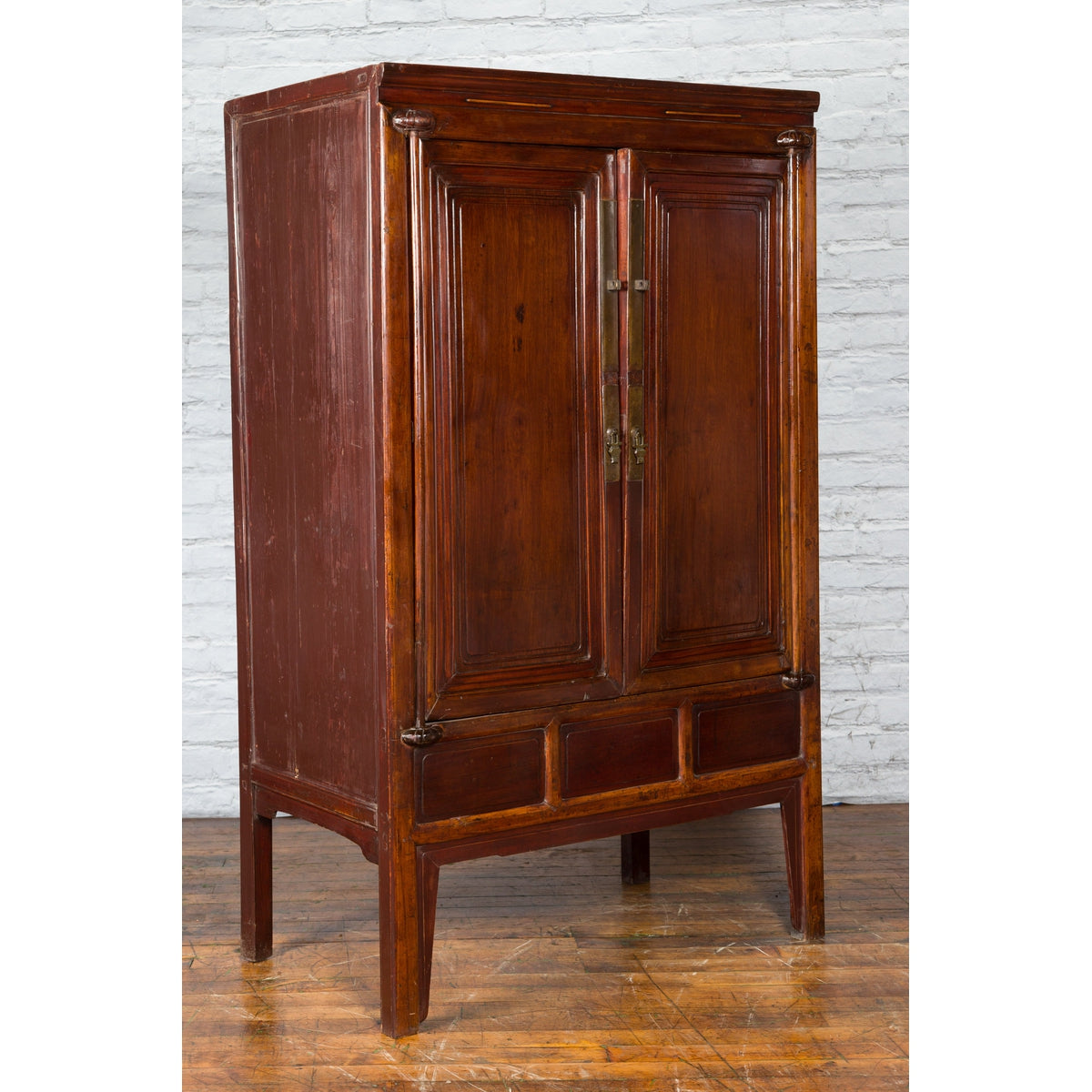 Chinese Qing Dynasty 19th Century Ningbo Cypress Cabinet with Brass Hardware-10. Asian &amp; Chinese Furniture, Art, Antiques, Vintage Home Décor for sale at FEA Home