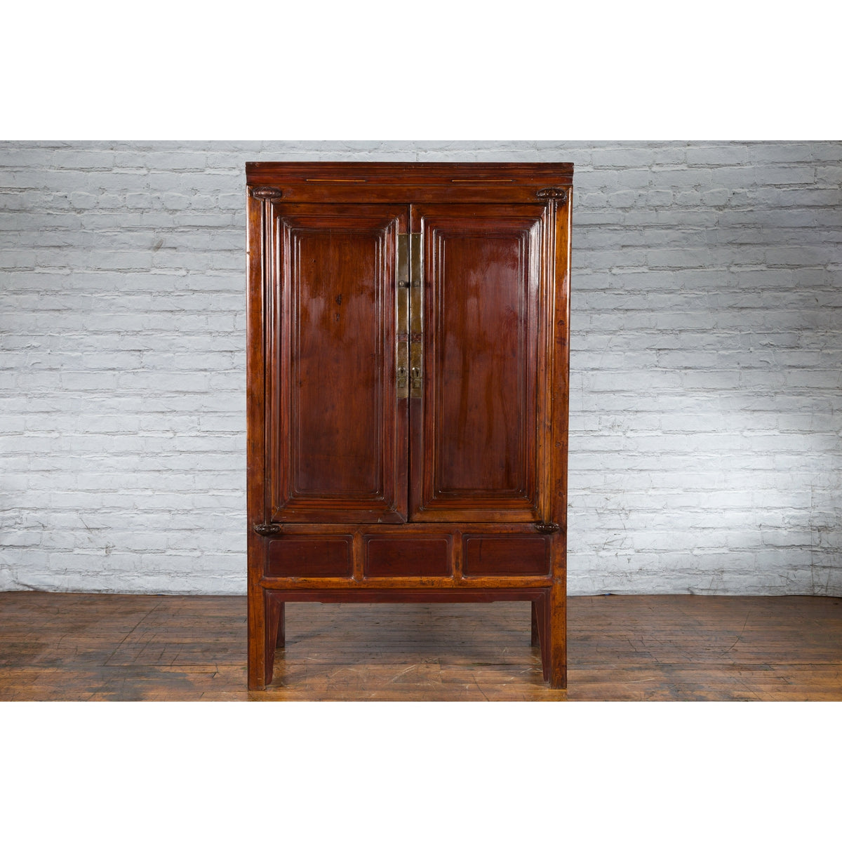 Chinese Qing Dynasty 19th Century Ningbo Cypress Cabinet with Brass Hardware-14. Asian &amp; Chinese Furniture, Art, Antiques, Vintage Home Décor for sale at FEA Home