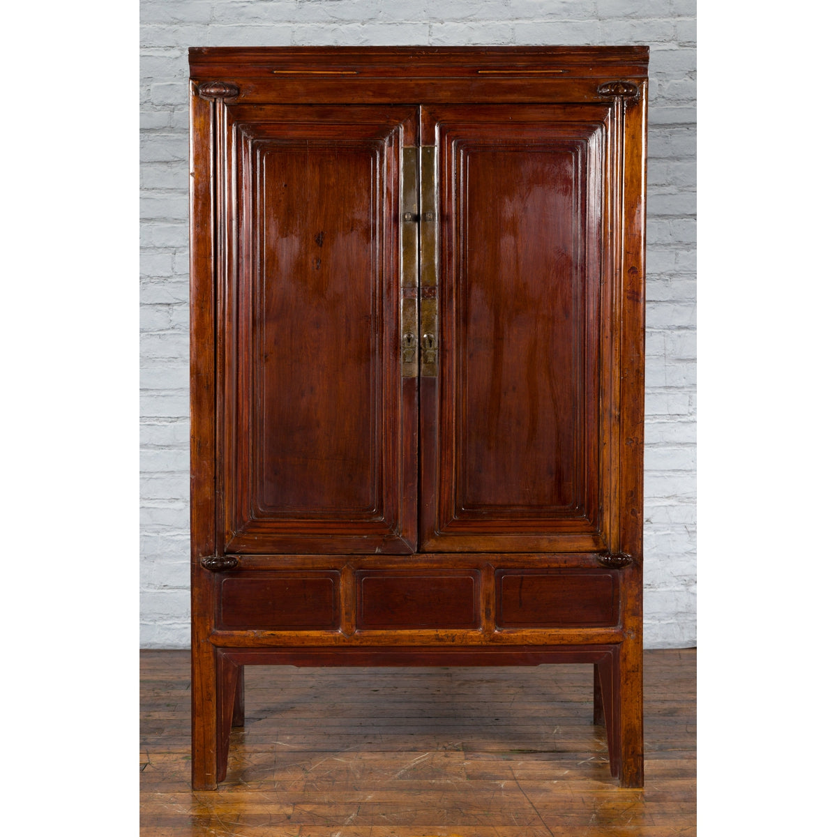 Chinese Qing Dynasty 19th Century Ningbo Cypress Cabinet with Brass Hardware-2. Asian & Chinese Furniture, Art, Antiques, Vintage Home Décor for sale at FEA Home