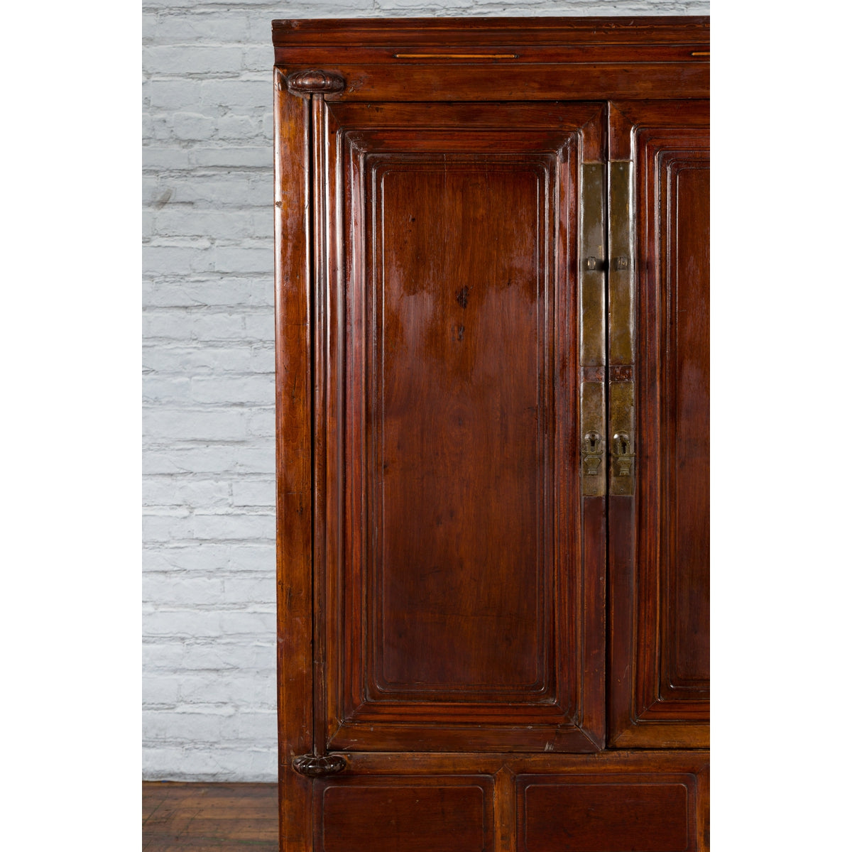 Chinese Qing Dynasty 19th Century Ningbo Cypress Cabinet with Brass Hardware-6. Asian &amp; Chinese Furniture, Art, Antiques, Vintage Home Décor for sale at FEA Home