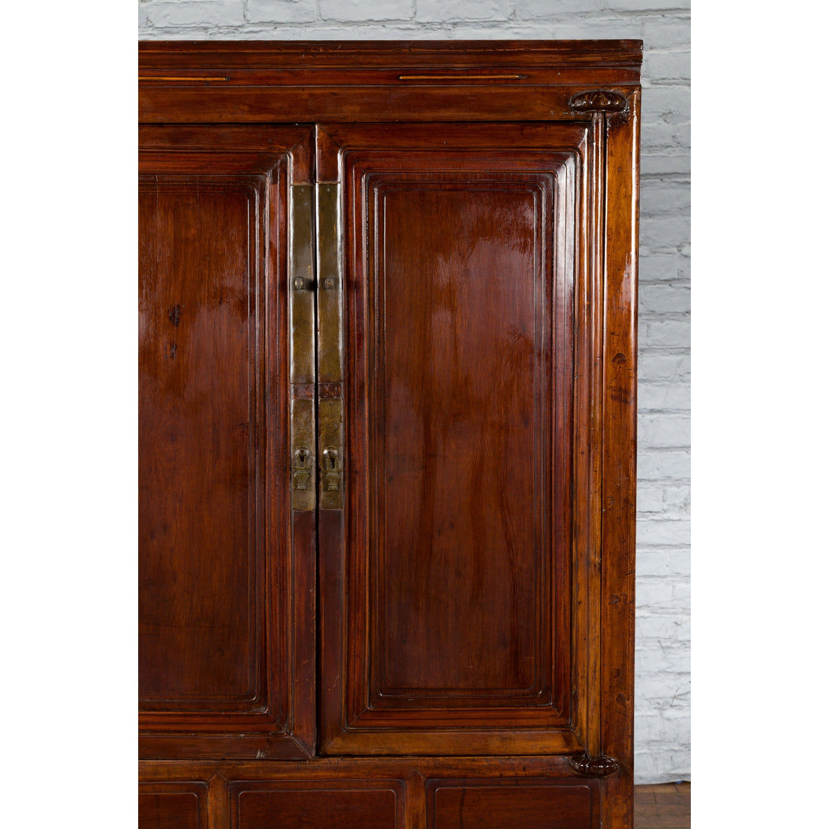 Chinese Qing Dynasty 19th Century Ningbo Cypress Cabinet with Brass Hardware-7. Asian &amp; Chinese Furniture, Art, Antiques, Vintage Home Décor for sale at FEA Home