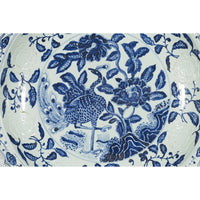 Large Chinese Porcelain Charger Plate with Hand-Painted Blue and White Décor