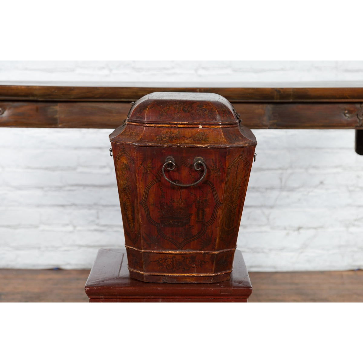Chinese Red Lacquer Wedding Chest with Hand-Painted Décor, Qing Dynasty-14. Asian &amp; Chinese Furniture, Art, Antiques, Vintage Home Décor for sale at FEA Home