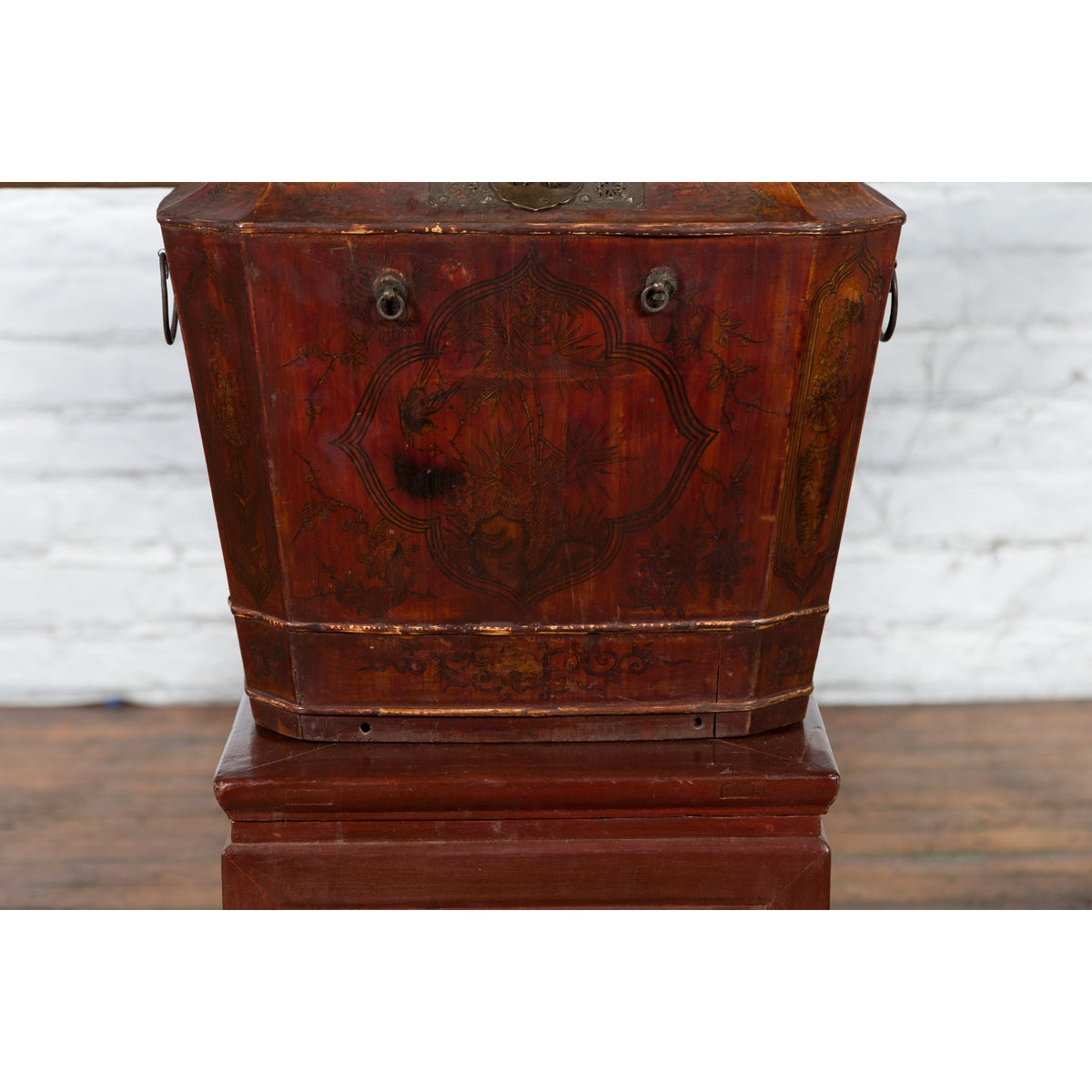 Chinese Red Lacquer Wedding Chest with Hand-Painted Décor, Qing Dynasty-5. Asian &amp; Chinese Furniture, Art, Antiques, Vintage Home Décor for sale at FEA Home