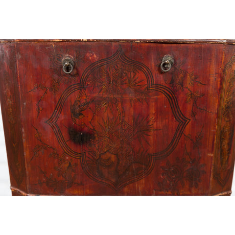 Chinese Red Lacquer Wedding Chest with Hand-Painted Décor, Qing Dynasty - Antique and Vintage Asian Furniture for Sale at FEA Home