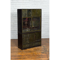 Japanese Early 20th Century Black and Gold Speckled Compound Cabinet