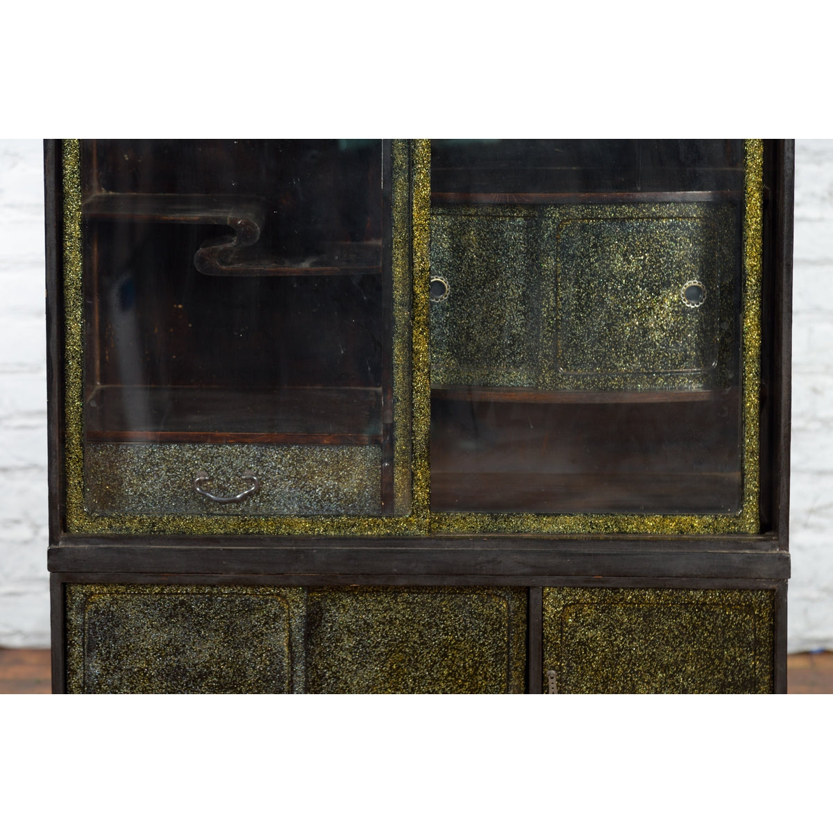 Japanese Early 20th Century Black and Gold Speckled Compound Cabinet-24. Asian &amp; Chinese Furniture, Art, Antiques, Vintage Home Décor for sale at FEA Home