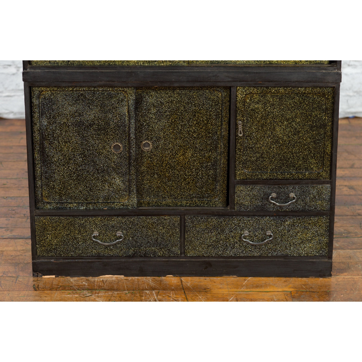Japanese Early 20th Century Black and Gold Speckled Compound Cabinet-10. Asian &amp; Chinese Furniture, Art, Antiques, Vintage Home Décor for sale at FEA Home