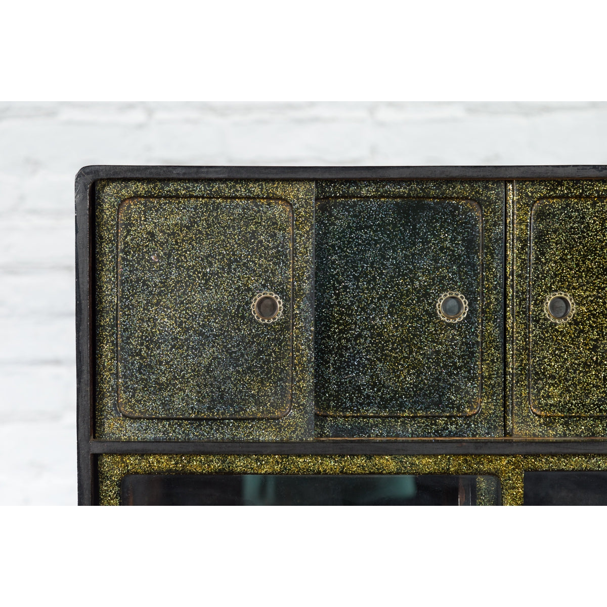 Japanese Early 20th Century Black and Gold Speckled Compound Cabinet-11. Asian &amp; Chinese Furniture, Art, Antiques, Vintage Home Décor for sale at FEA Home