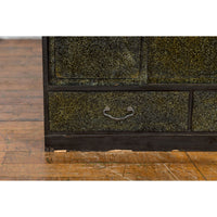 Japanese Early 20th Century Black and Gold Speckled Compound Cabinet