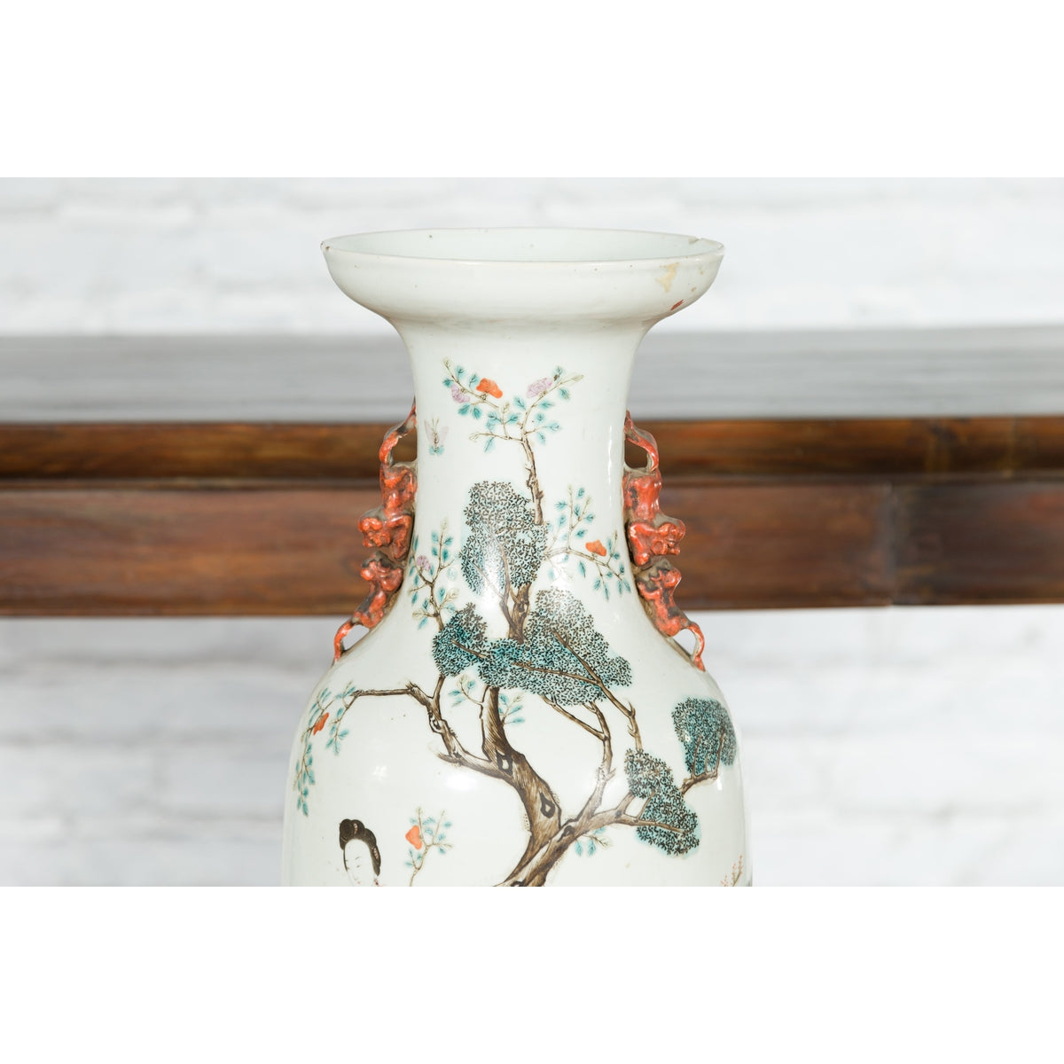 Chinese Qing Porcelain Vase with Hand-Painted Figures and Calligraphy Motifs-8. Asian &amp; Chinese Furniture, Art, Antiques, Vintage Home Décor for sale at FEA Home