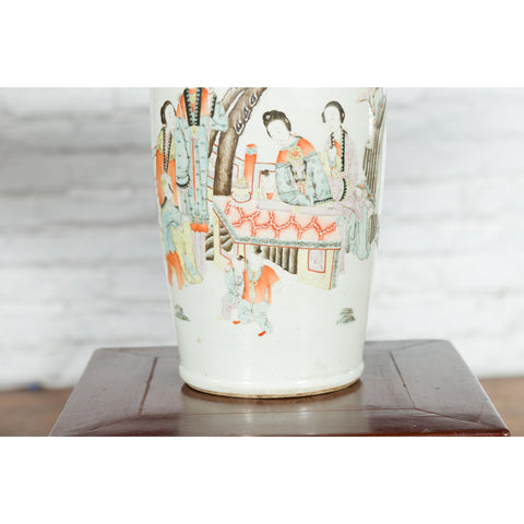 Chinese Qing Porcelain Vase with Hand-Painted Figures and Calligraphy Motifs-YNE121-10. Asian & Chinese Furniture, Art, Antiques, Vintage Home Décor for sale at FEA Home