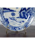 Japanese 19th Century Porcelain Imari Charger with Painted Blue and White Décor-9. Asian & Chinese Furniture, Art, Antiques, Vintage Home Décor for sale at FEA Home