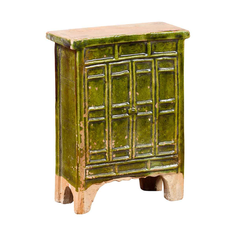 Chinese Ming Dynasty Period Green Glazed Miniature Armoire with Bracket Feet-YN3189-1. Asian & Chinese Furniture, Art, Antiques, Vintage Home Décor for sale at FEA Home