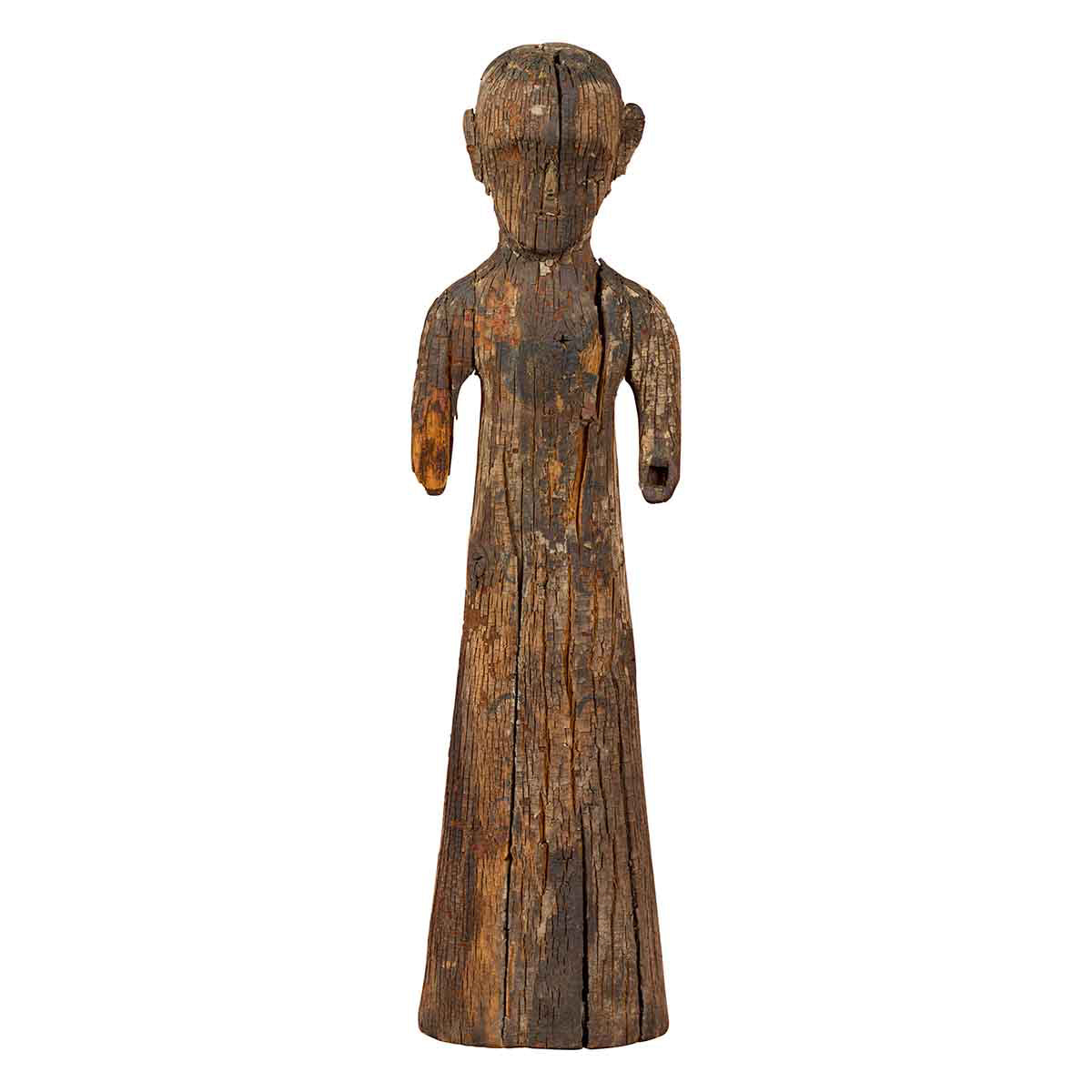 Chinese Han Dynasty Period Carved Wood Tomb Figure of a Priest, circa 200 BC-1. Asian & Chinese Furniture, Art, Antiques, Vintage Home Décor for sale at FEA Home