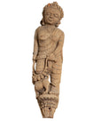 Indian Gujarat Hand Carved Temple Carving Statue Depicting a Woman and a Feline-1. Asian & Chinese Furniture, Art, Antiques, Vintage Home Décor for sale at FEA Home