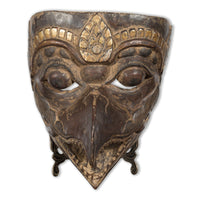 Indonesian Tribal Lombok Animal Mask with Gilded Accents and Striking Features-YNE616-1. Asian & Chinese Furniture, Art, Antiques, Vintage Home Décor for sale at FEA Home
