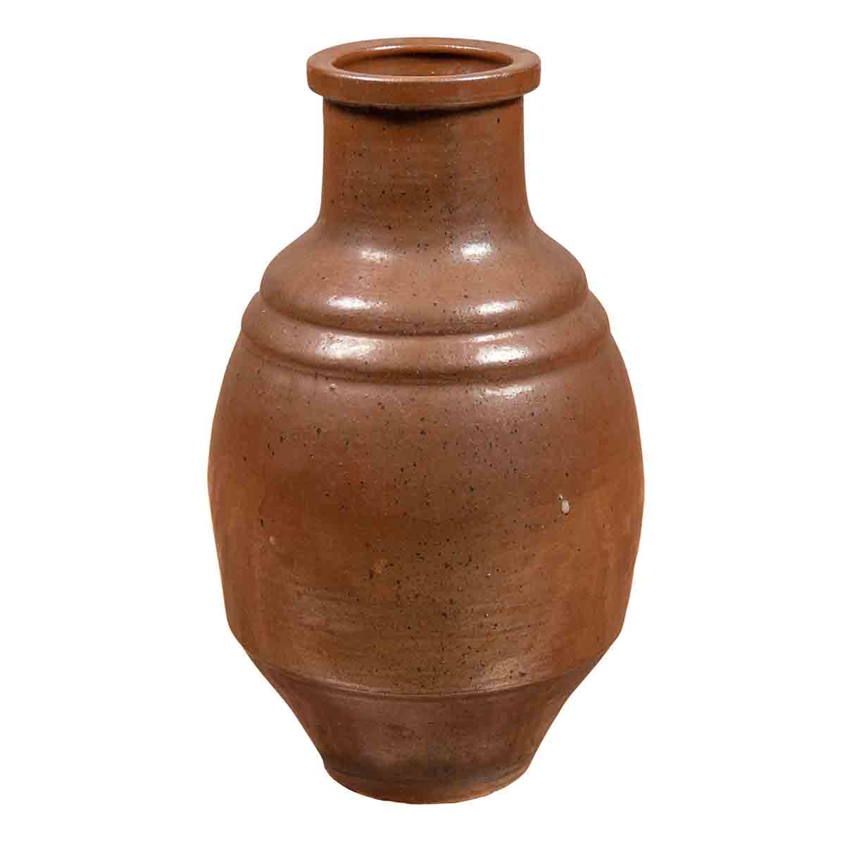 Japanese Tamba Tachikui Ware Monochrome Brown Glazed Water Jug, 19th Century-1. Asian & Chinese Furniture, Art, Antiques, Vintage Home Décor for sale at FEA Home