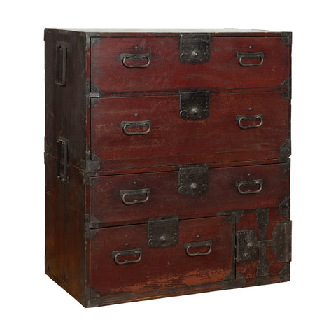 Japanese Meiji Period Late 19th Century Isho-Dansu Chest with Iron Hardware - Antique and Vintage Asian Furniture for Sale at FEA Home