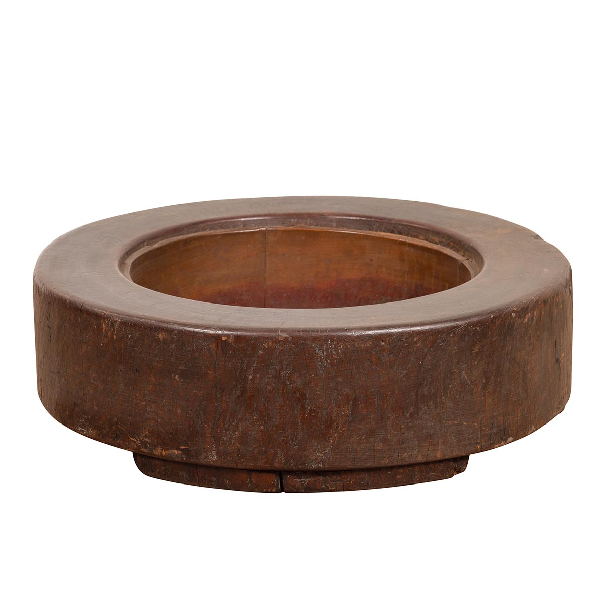 Meiji Period Japanese Wood Root Round Hibachi with Brown Patina, circa 1900-1. Asian & Chinese Furniture, Art, Antiques, Vintage Home Décor for sale at FEA Home