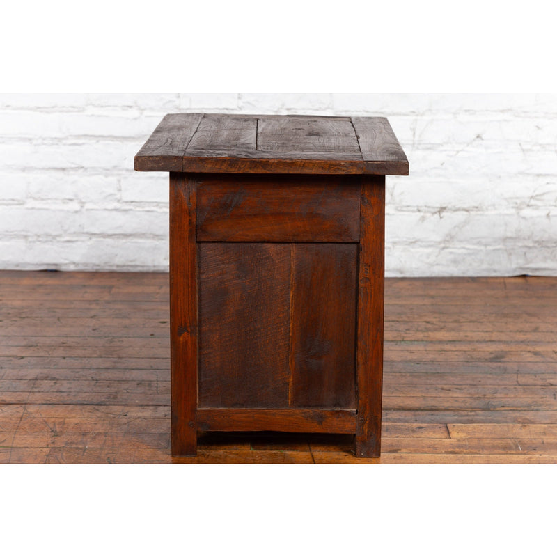 Javanese Early 20th Century Rustic Bedside Cabinet with Drawer and Open Shelf-YN1469-12. Asian & Chinese Furniture, Art, Antiques, Vintage Home Décor for sale at FEA Home