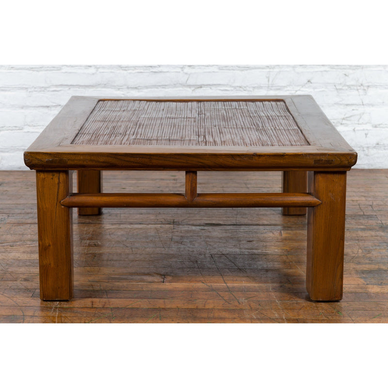 Late Qing Dynasty Wooden Coffee Table with Bamboo Top and Sturdy Legs-YN647-15. Asian & Chinese Furniture, Art, Antiques, Vintage Home Décor for sale at FEA Home