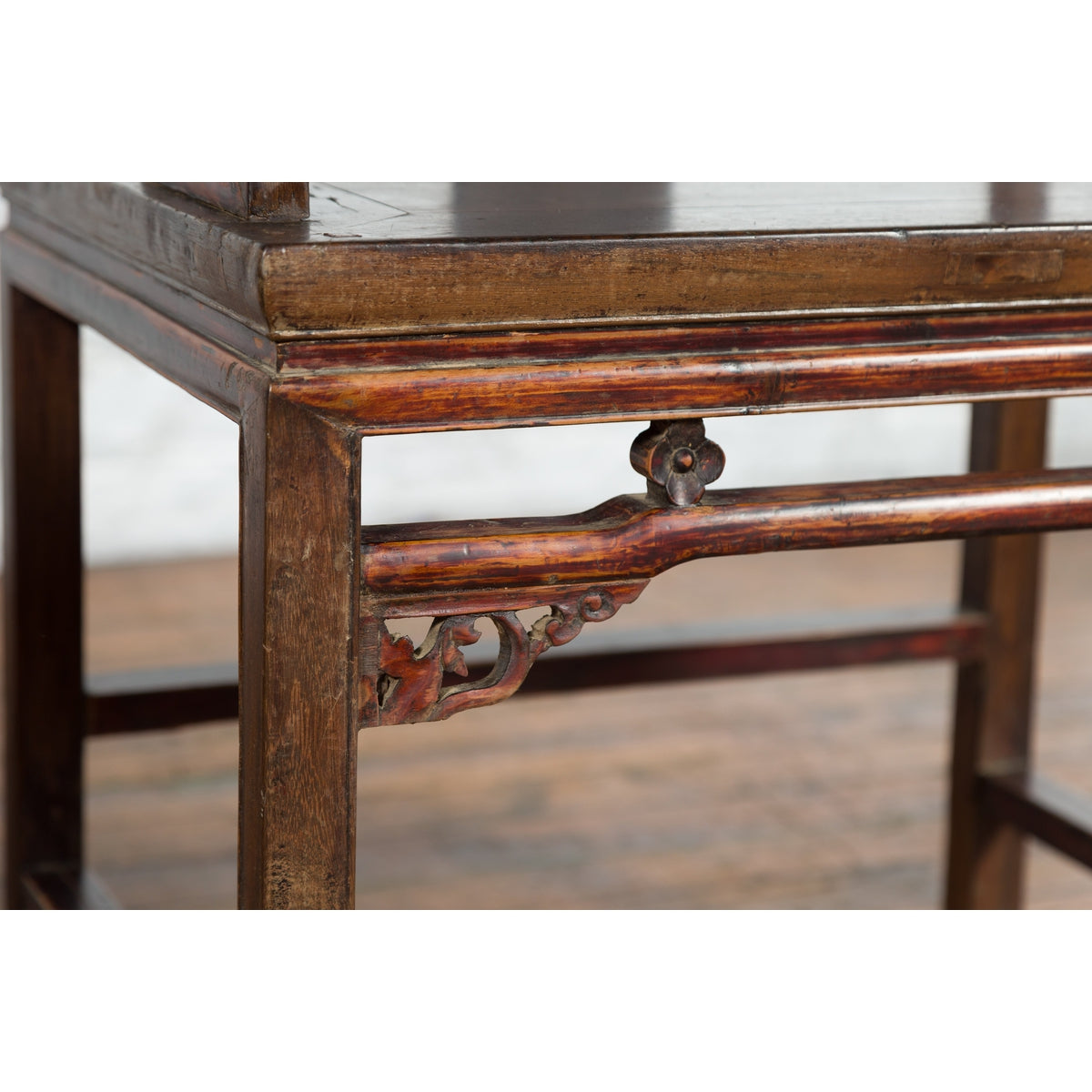 Pair of Qing Dynasty 19th Century Armchairs with Curved Arms &amp; Open Backs-16. Asian &amp; Chinese Furniture, Art, Antiques, Vintage Home Décor for sale at FEA Home