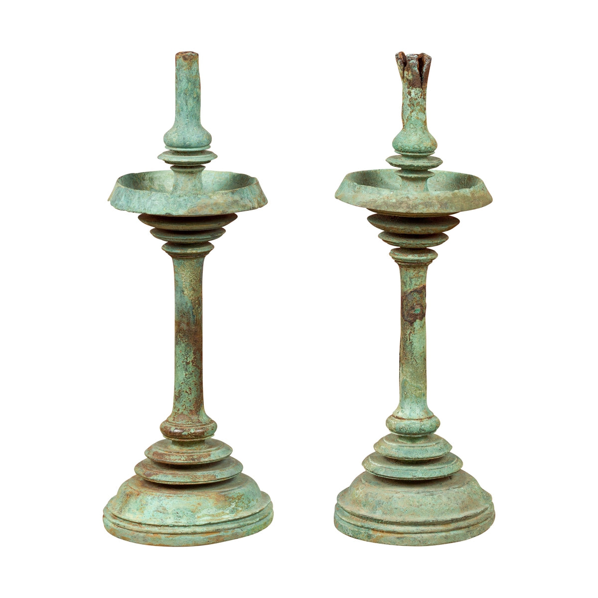 Pair of Angkor-Wat 12th Century Bronze Temple Oil Lamps from the Khmer Empire-1. Asian & Chinese Furniture, Art, Antiques, Vintage Home Décor for sale at FEA Home