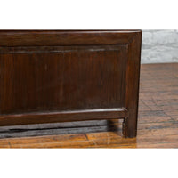 Qing Dynasty 19th Century Brown Coffer with Unhinged Panel Lid