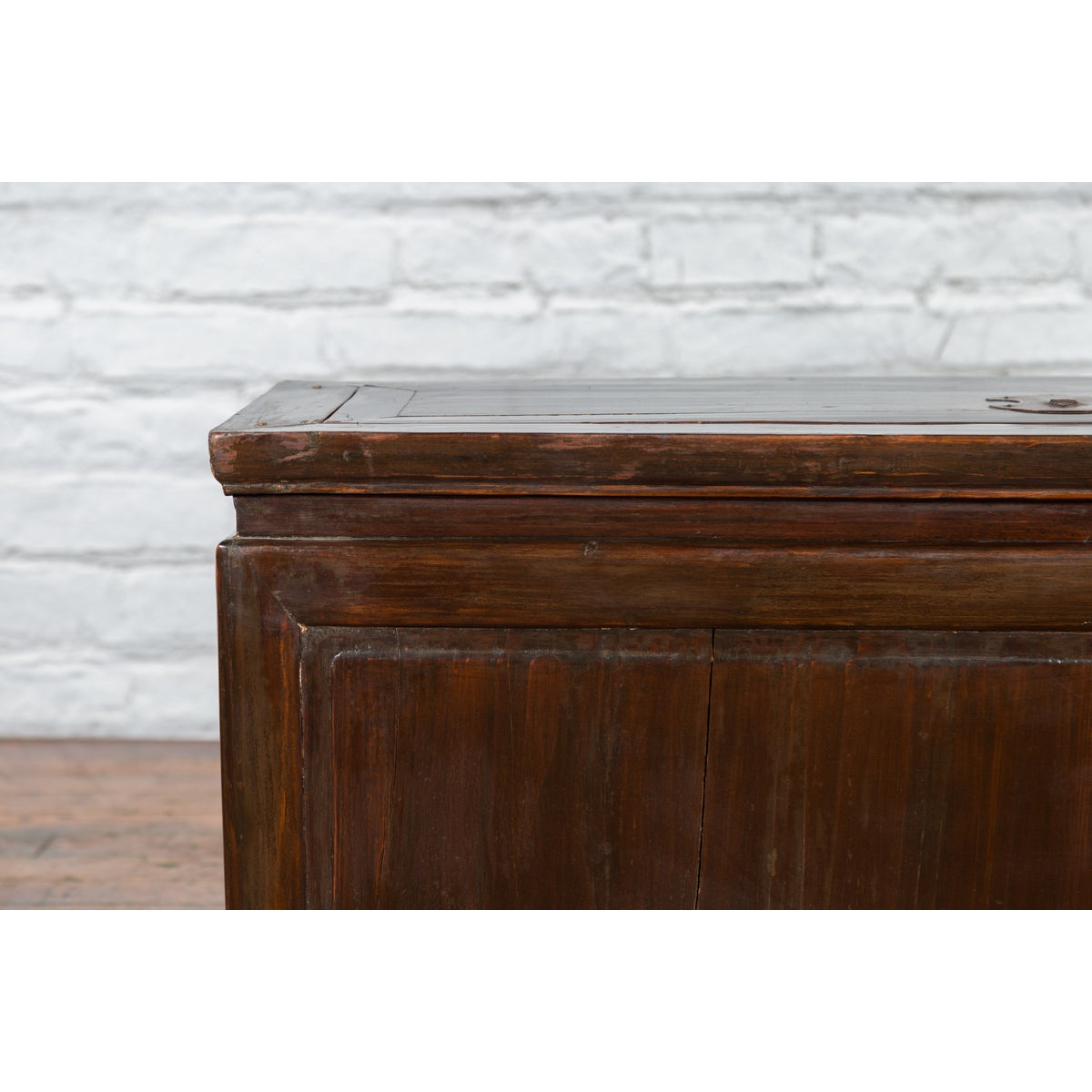 Qing Dynasty 19th Century Brown Coffer with Unhinged Panel Lid-7. Asian &amp; Chinese Furniture, Art, Antiques, Vintage Home Décor for sale at FEA Home