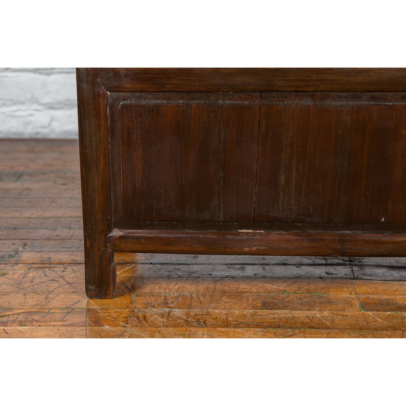 Qing Dynasty 19th Century Brown Coffer with Unhinged Panel Lid-YN4013-9. Asian & Chinese Furniture, Art, Antiques, Vintage Home Décor for sale at FEA Home