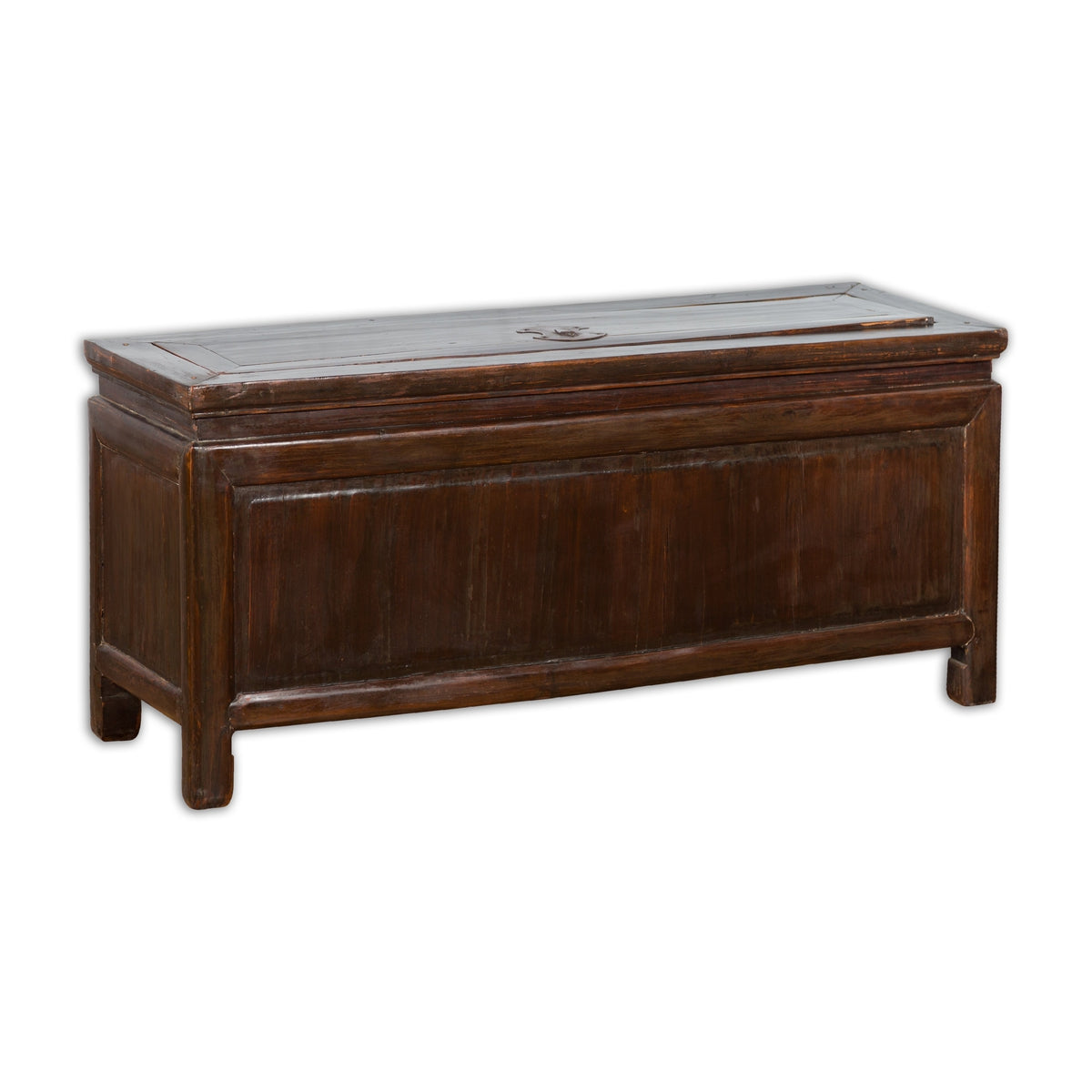 Qing Dynasty 19th Century Brown Coffer with Unhinged Panel Lid-1. Asian & Chinese Furniture, Art, Antiques, Vintage Home Décor for sale at FEA Home