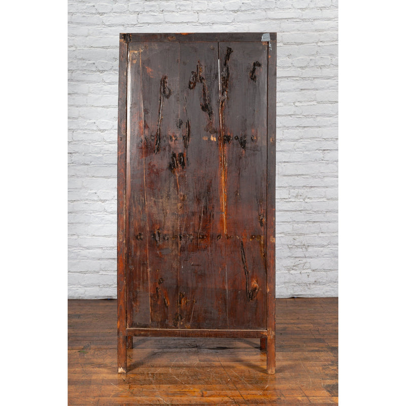 Qing Dynasty 19th Century Lacquered Cabinet with Carved Motifs-YN2543-13. Asian & Chinese Furniture, Art, Antiques, Vintage Home Décor for sale at FEA Home