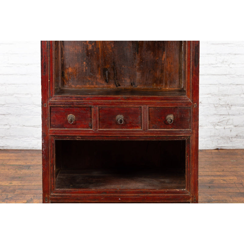 Qing Dynasty 19th Century Lacquered Cabinet with Carved Motifs-YN2543-6. Asian & Chinese Furniture, Art, Antiques, Vintage Home Décor for sale at FEA Home