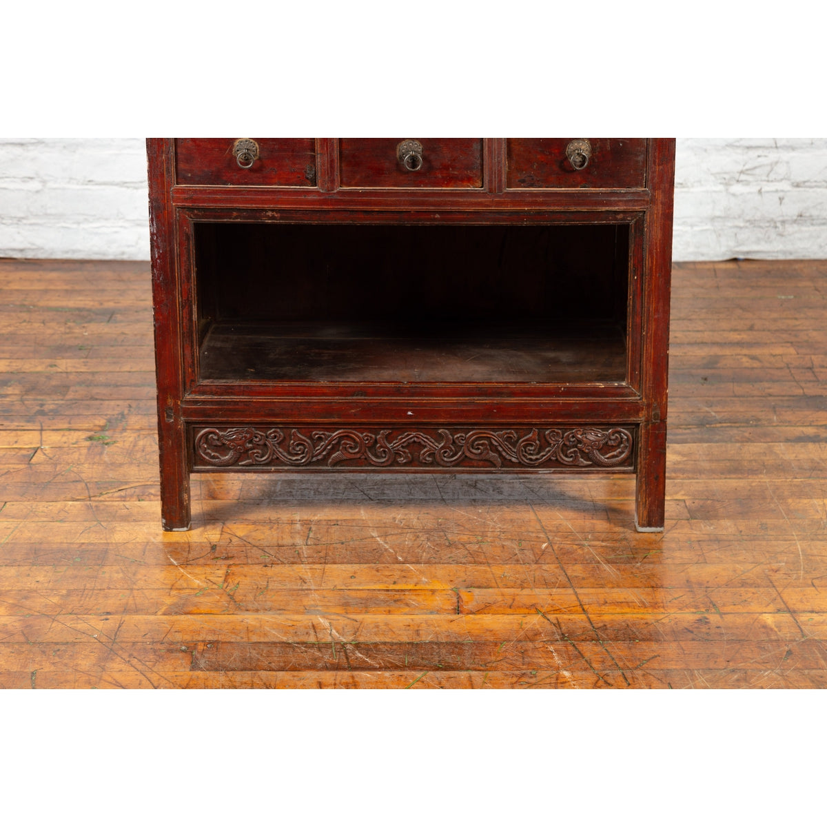 Qing Dynasty 19th Century Lacquered Cabinet with Carved Motifs-7. Asian &amp; Chinese Furniture, Art, Antiques, Vintage Home Décor for sale at FEA Home