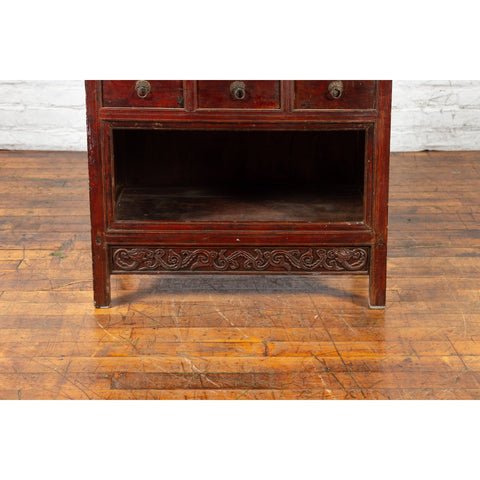 Qing Dynasty 19th Century Lacquered Cabinet with Carved Motifs-YN2543-7. Asian & Chinese Furniture, Art, Antiques, Vintage Home Décor for sale at FEA Home