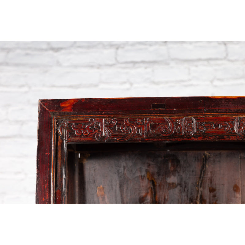 Qing Dynasty 19th Century Lacquered Cabinet with Carved Motifs-YN2543-8. Asian & Chinese Furniture, Art, Antiques, Vintage Home Décor for sale at FEA Home
